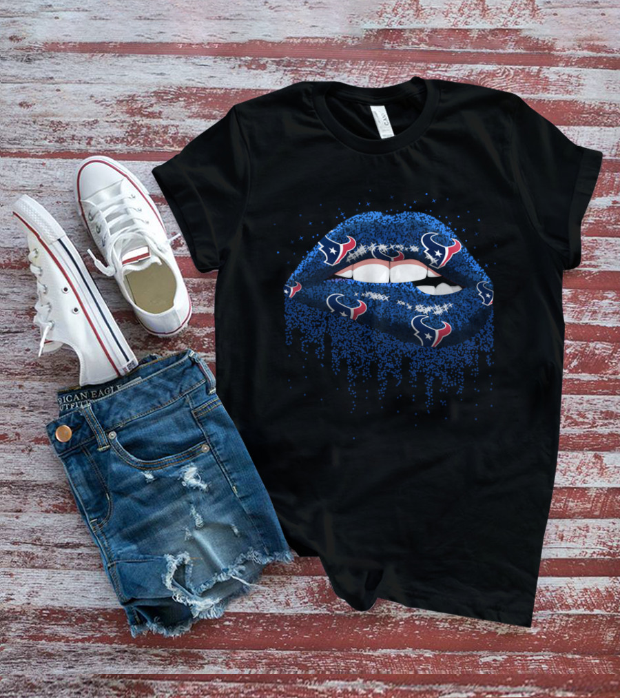 Glittery Houston Texans Lips T-Shirt