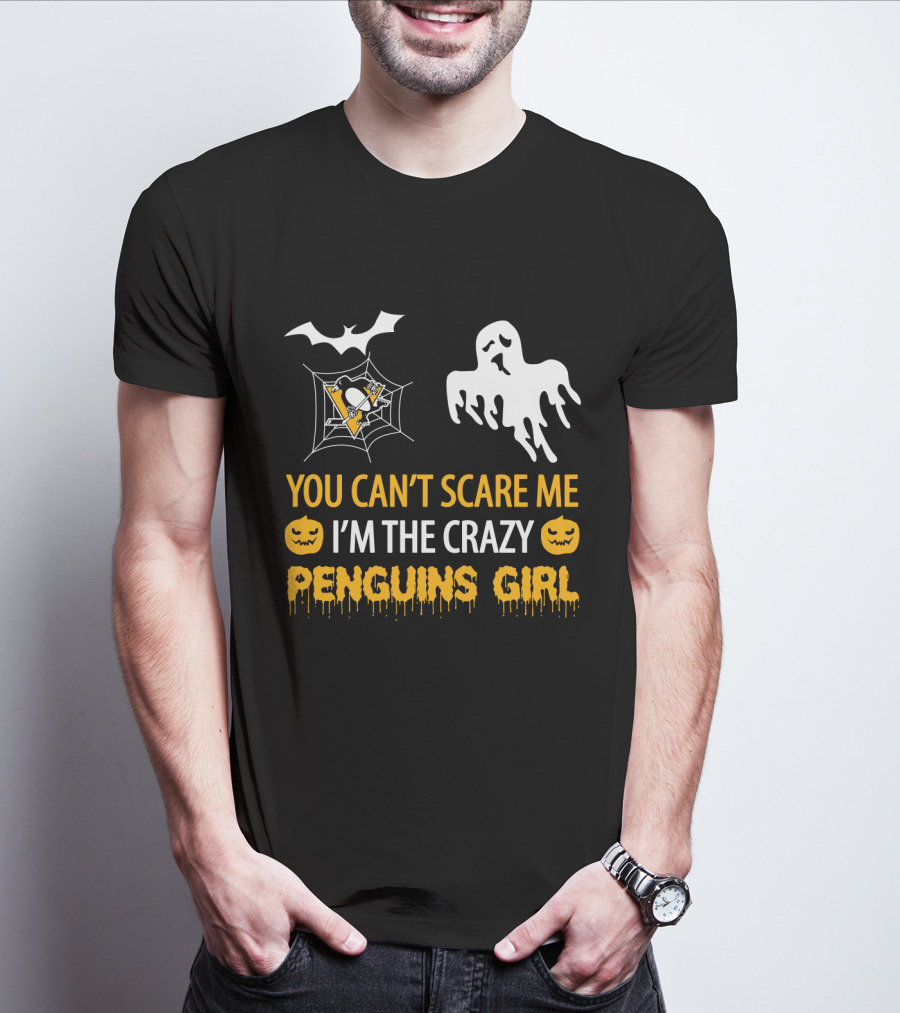 You Can't Scare Me I'm The Crazy Penguins Girl Halloween T-Shirt