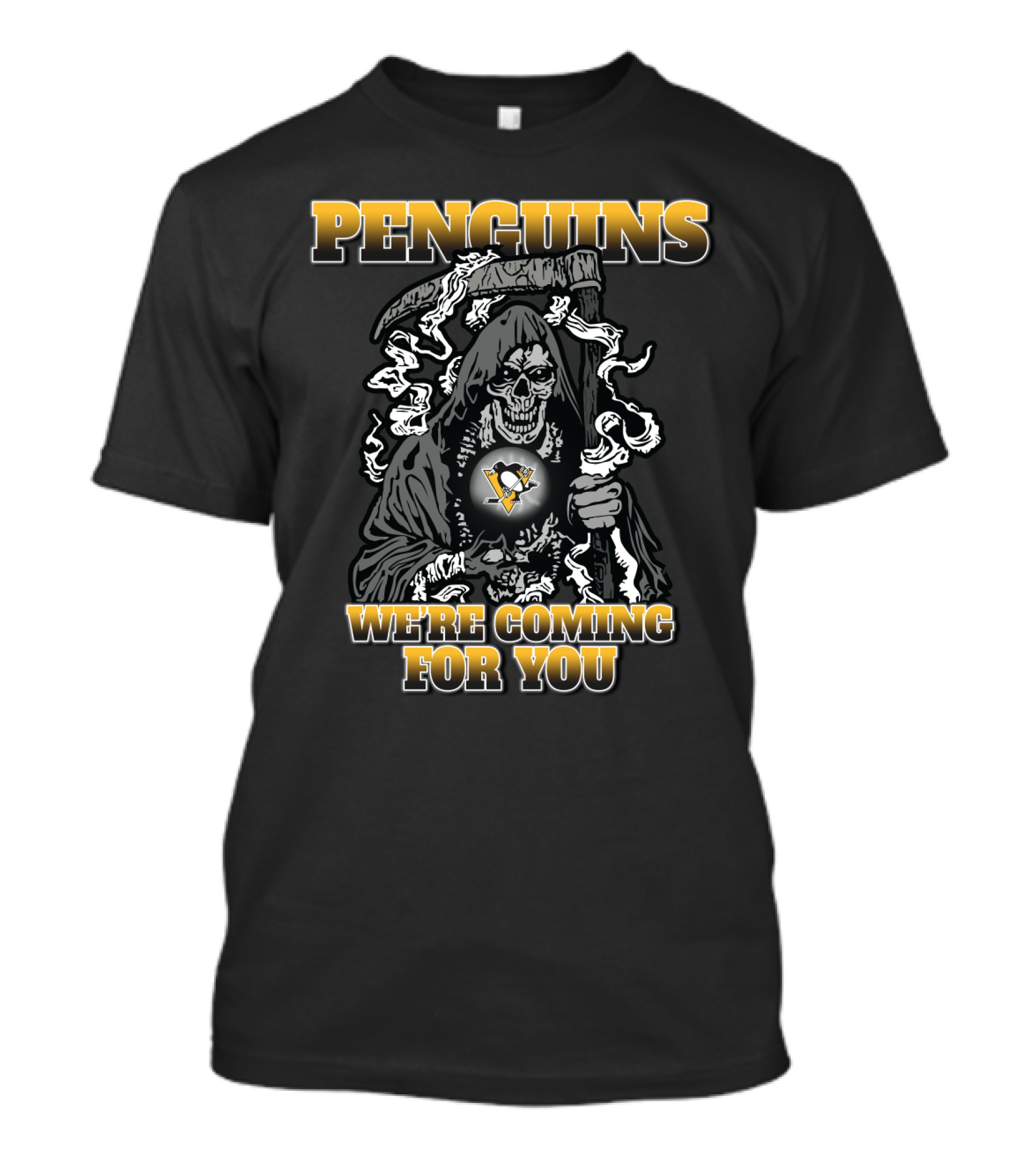 Penguins Grim Reaper We're Coming For You Fans T-Shirt