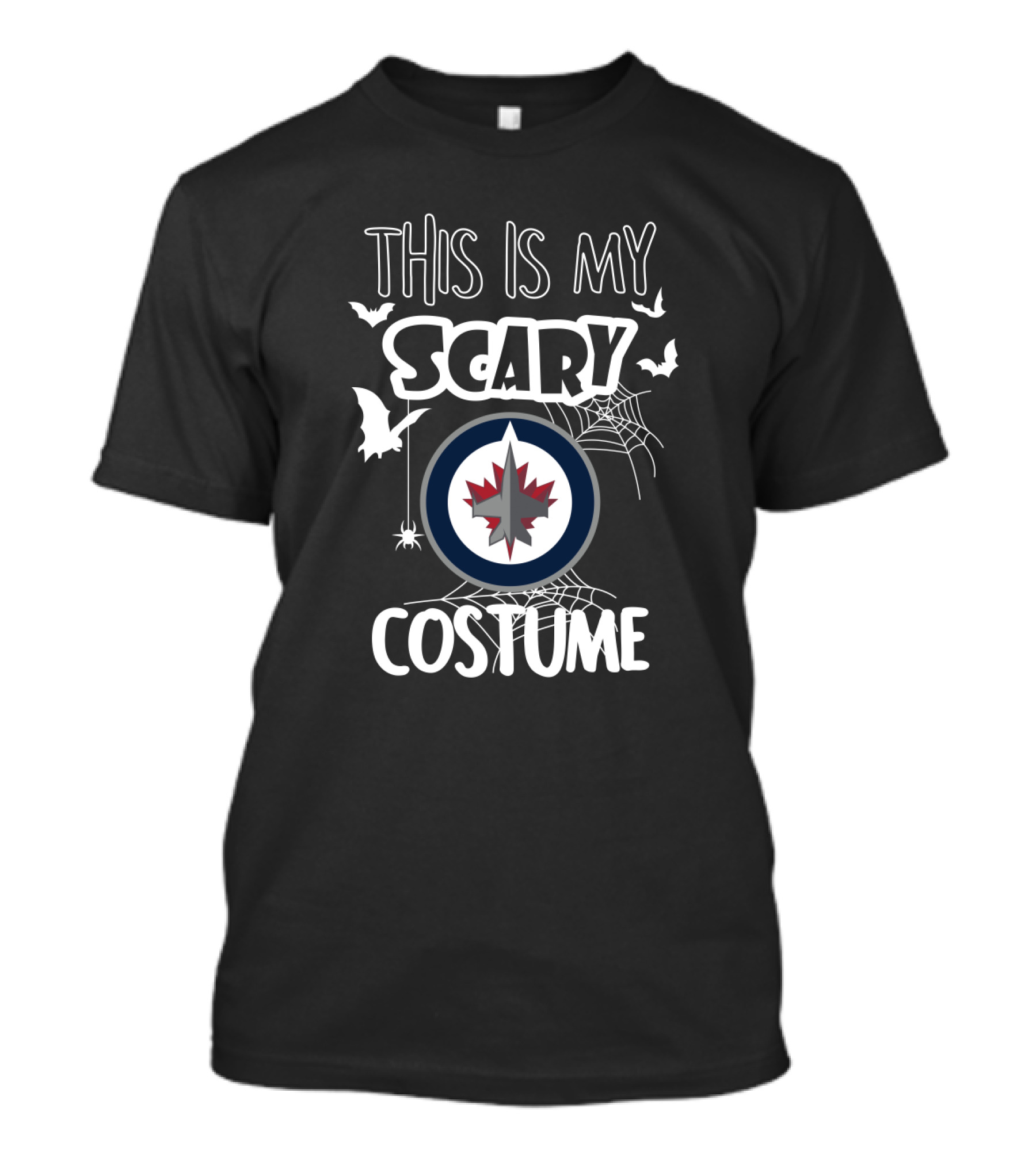 This Is My Scary Costume Winnipeg Jets Halloween Bats And Spiderwebs T-Shirt