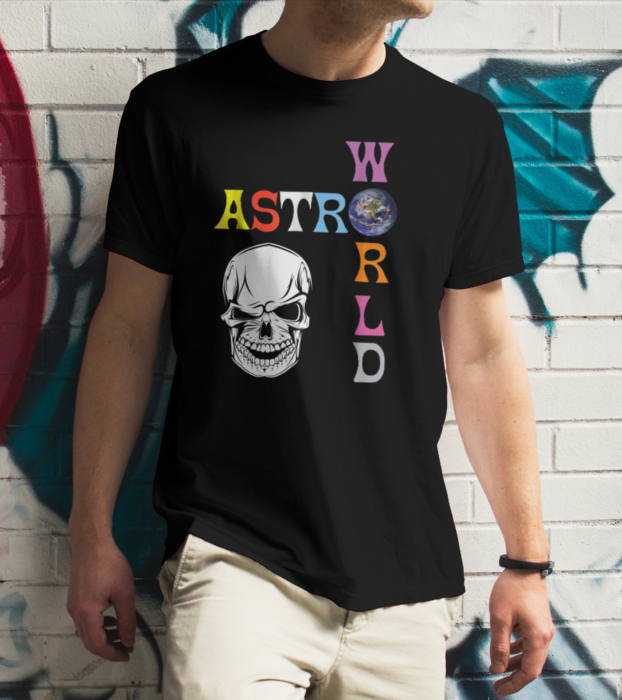 Astroworld Lettering Skull Earth Graphic Travis Scott T-Shirt