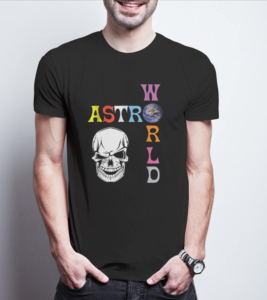 Astroworld Lettering Skull Earth Graphic Travis Scott T-Shirt