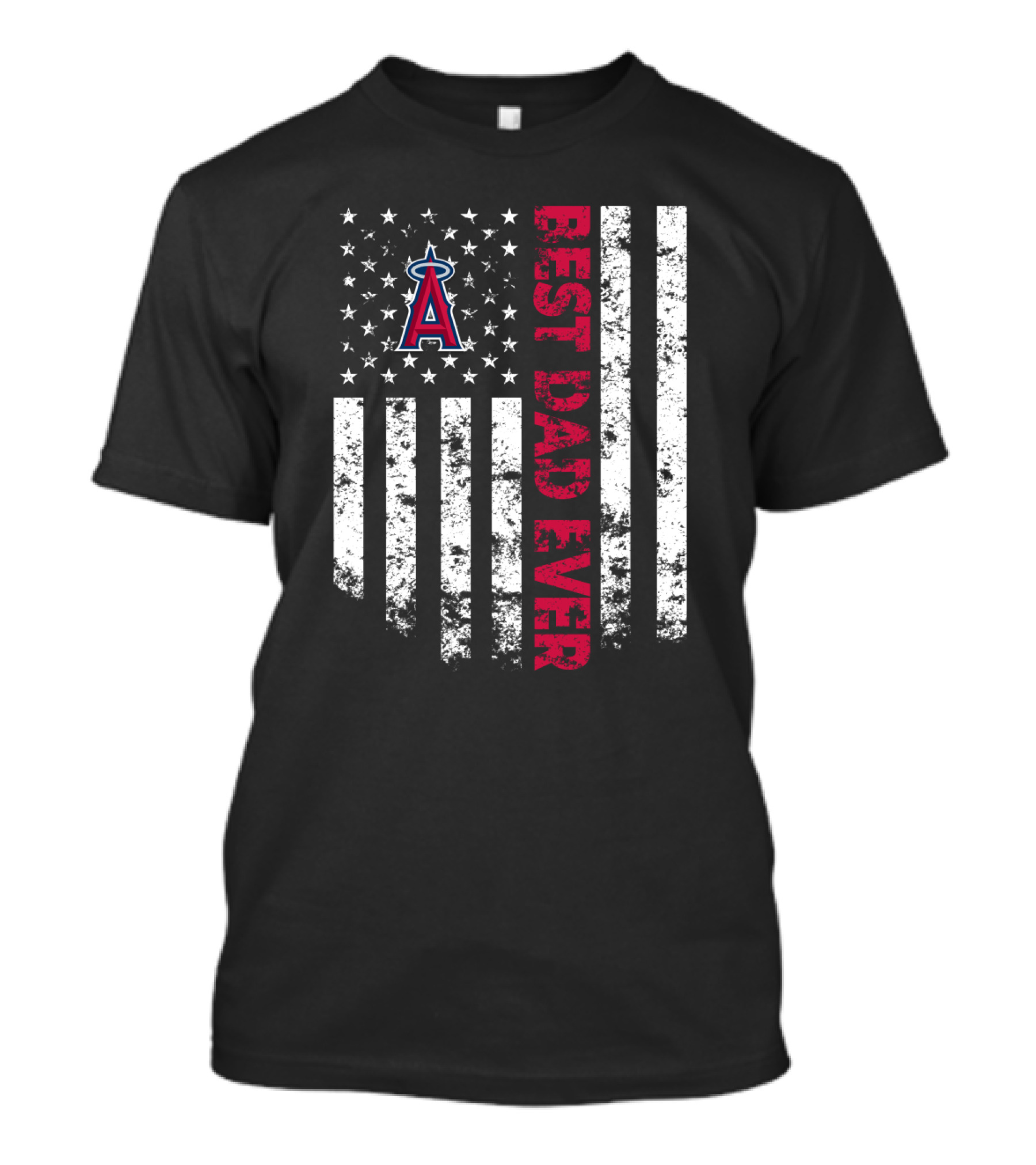 Los Angeles Angels Best Dad Ever American Flag T-Shirt