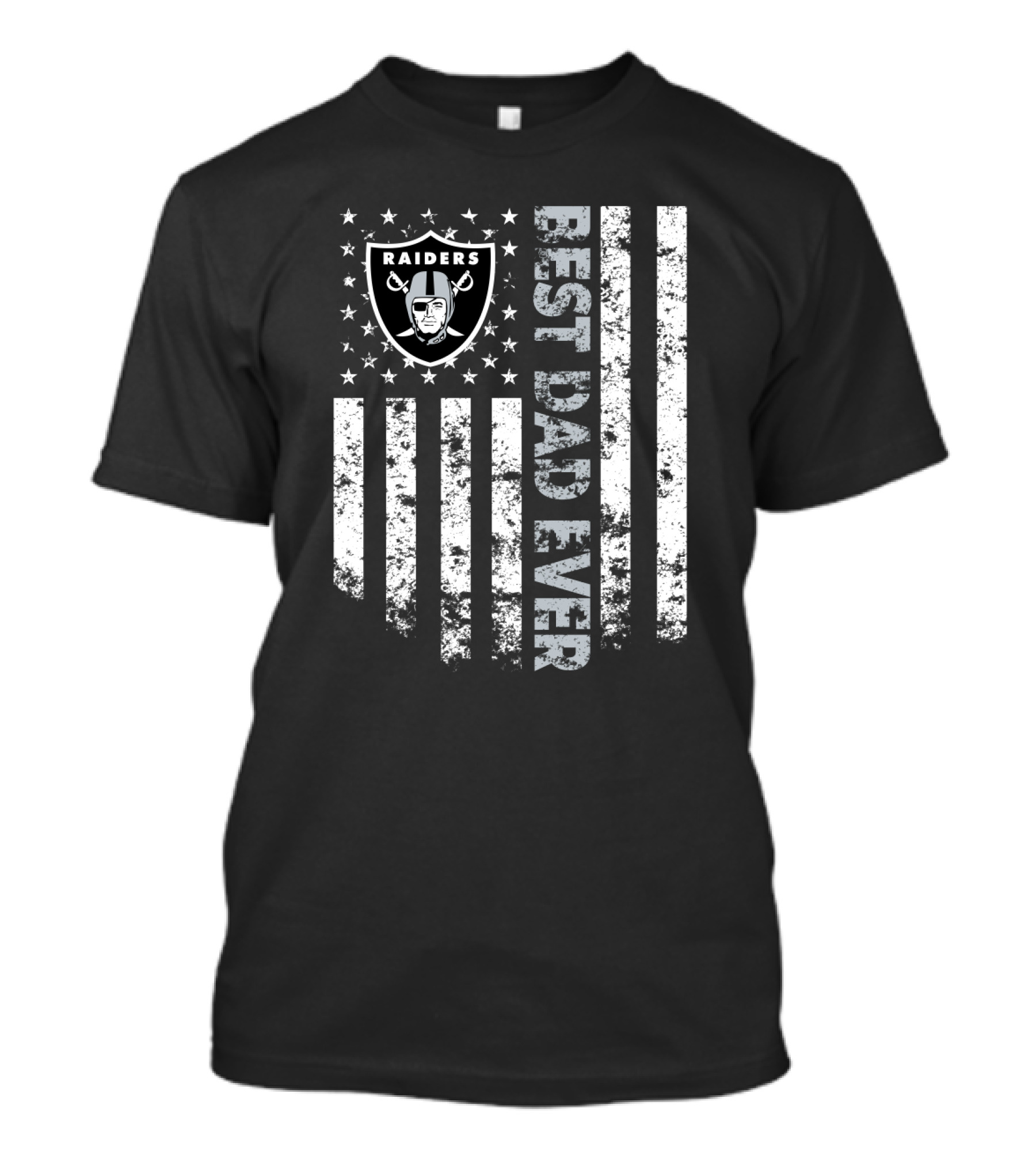 Oakland Raiders Best Dad Ever Vintage Flag T-Shirt