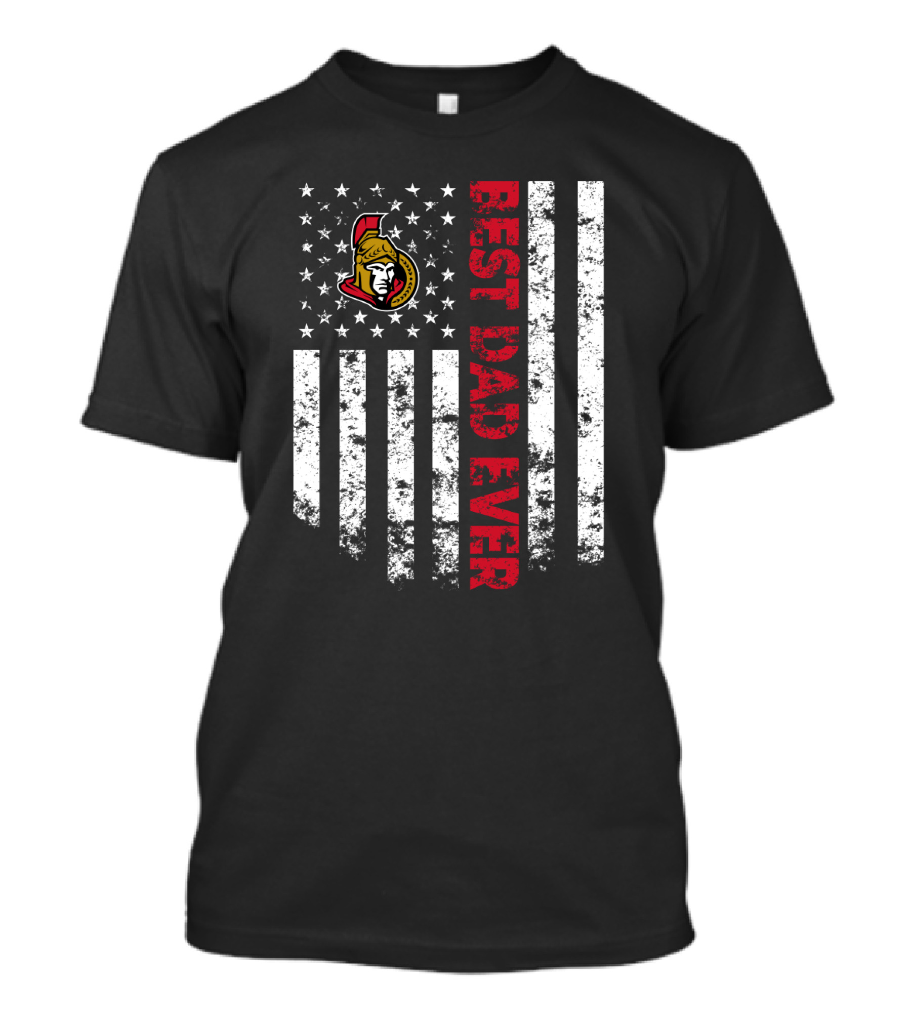 Best Dad Ever Ottawa Senators Fan American Flag T-Shirt
