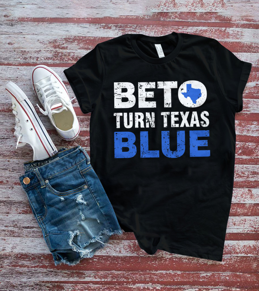Beto O'Rourke Turn Texas Blue State Outline T-Shirt