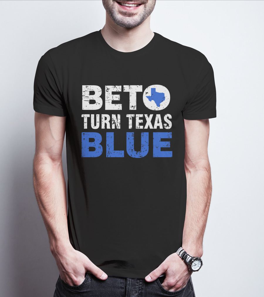 Beto O'Rourke Turn Texas Blue State Outline T-Shirt