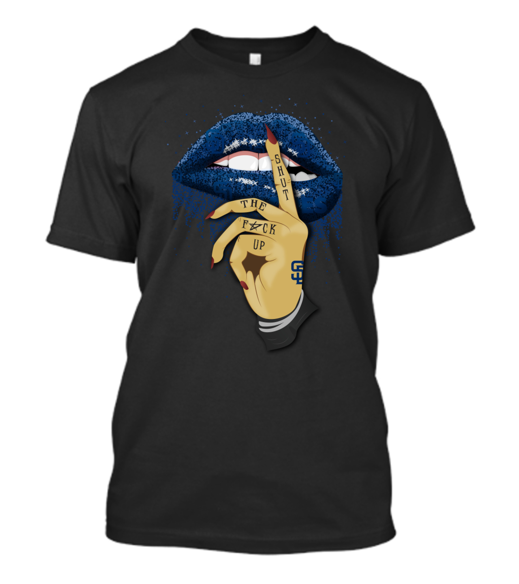 San Diego Padres Glitter Lip Shut The F Up T-Shirt