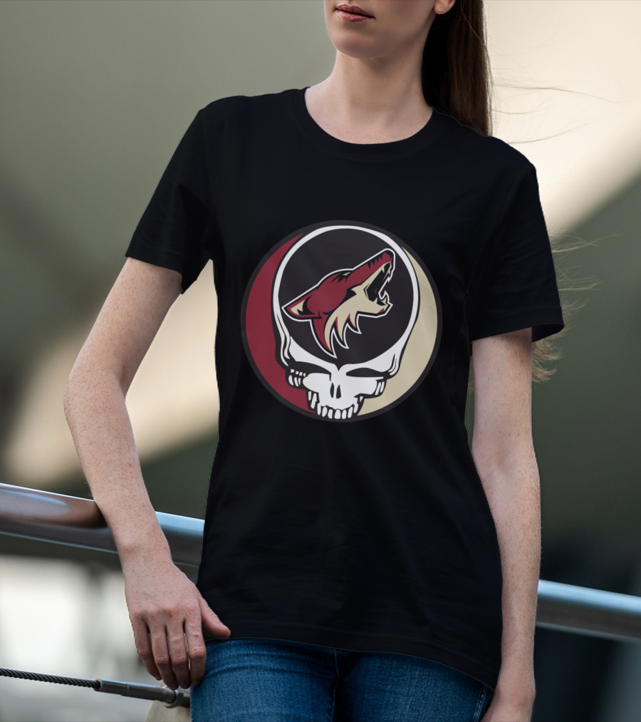 Grateful Dead Arizona Coyotes Logo Skull T-Shirt