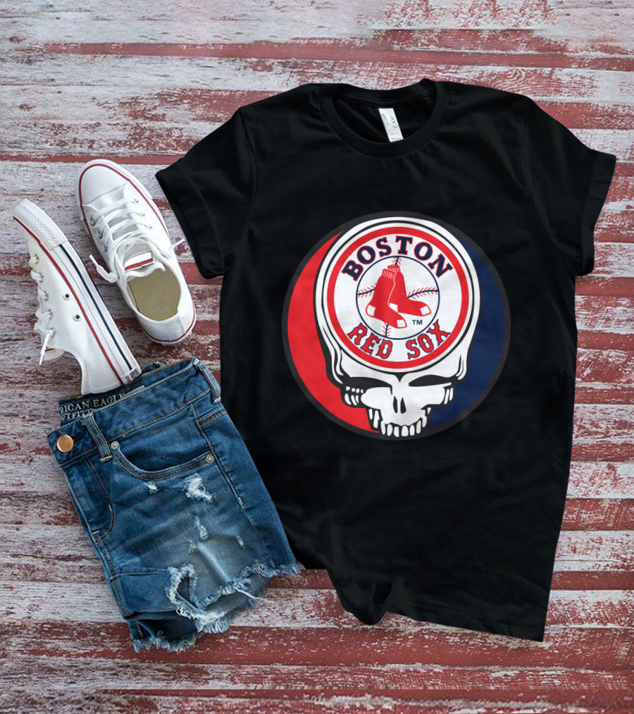 Boston Red Sox Skull Logo Grateful Dead Fans Baseball Teams T-Shirt