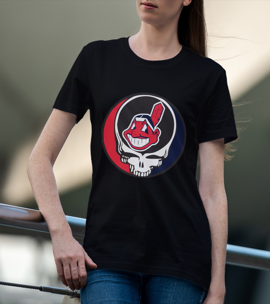 Grateful Dead Cleveland Indians Skull Logo Fusion T-Shirt