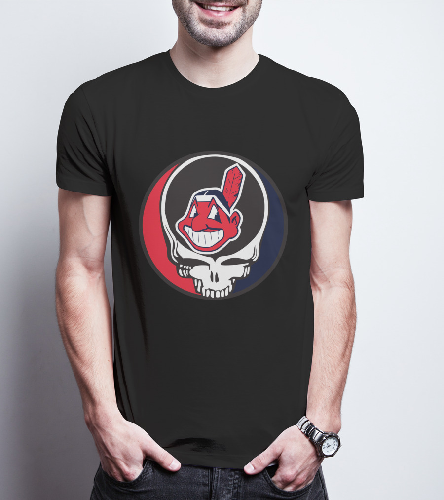 Grateful Dead Cleveland Indians Skull Logo Fusion T-Shirt