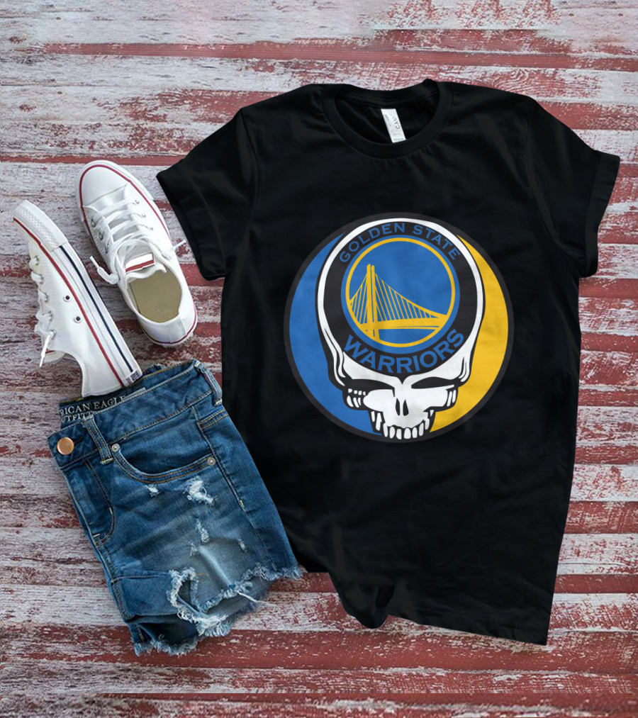 Golden State Warriors Grateful Dead Skull Bridge T-Shirt