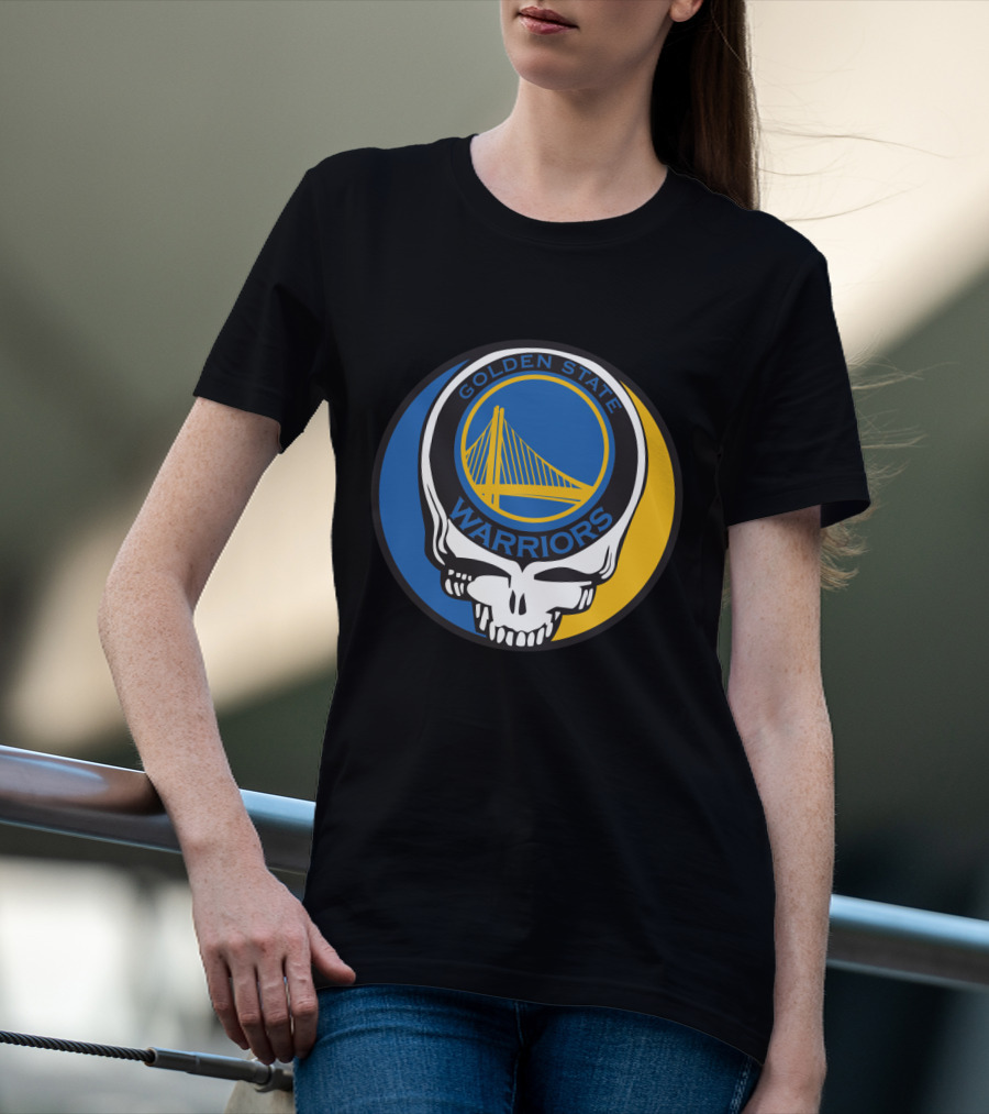 Golden State Warriors Grateful Dead Skull Bridge T-Shirt