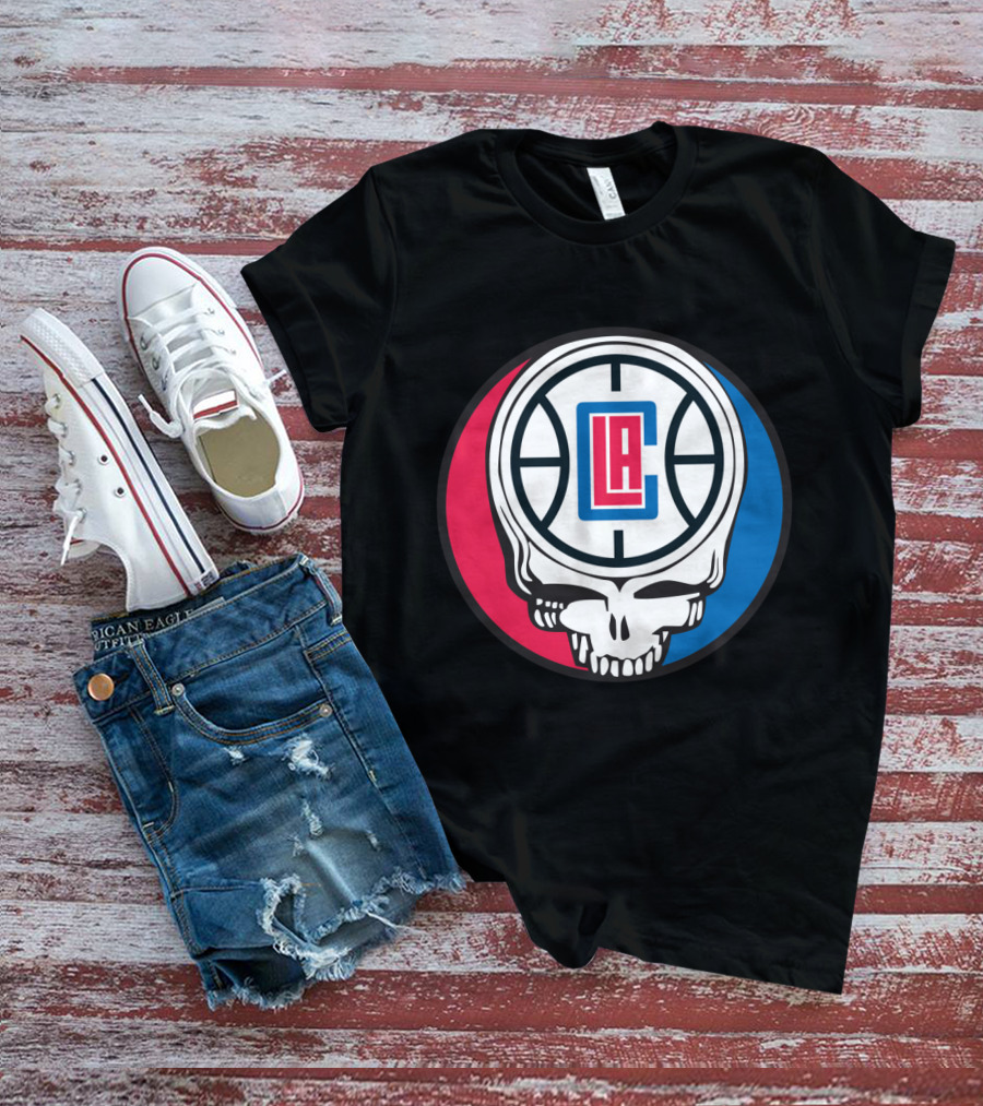 Grateful Dead La Clippers Skull Basketball T-Shirt