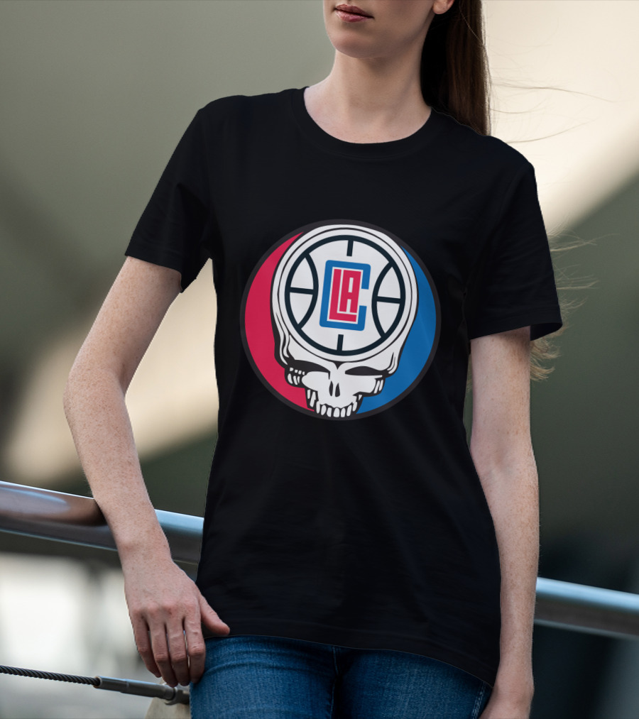 Grateful Dead La Clippers Skull Basketball T-Shirt