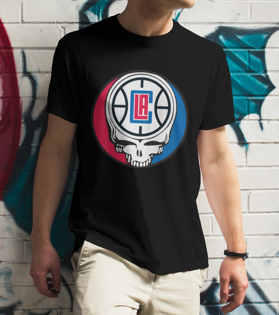 Grateful Dead La Clippers Skull Basketball T-Shirt
