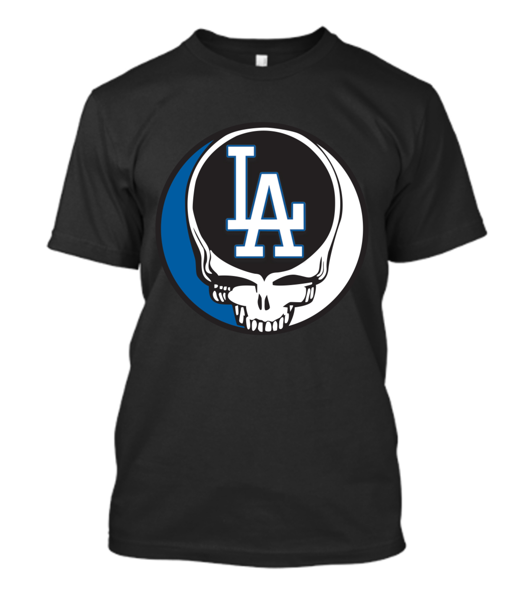 Grateful Dead Los Angeles Dodgers Fans Iconic Skull Logo Fusion T-Shirt