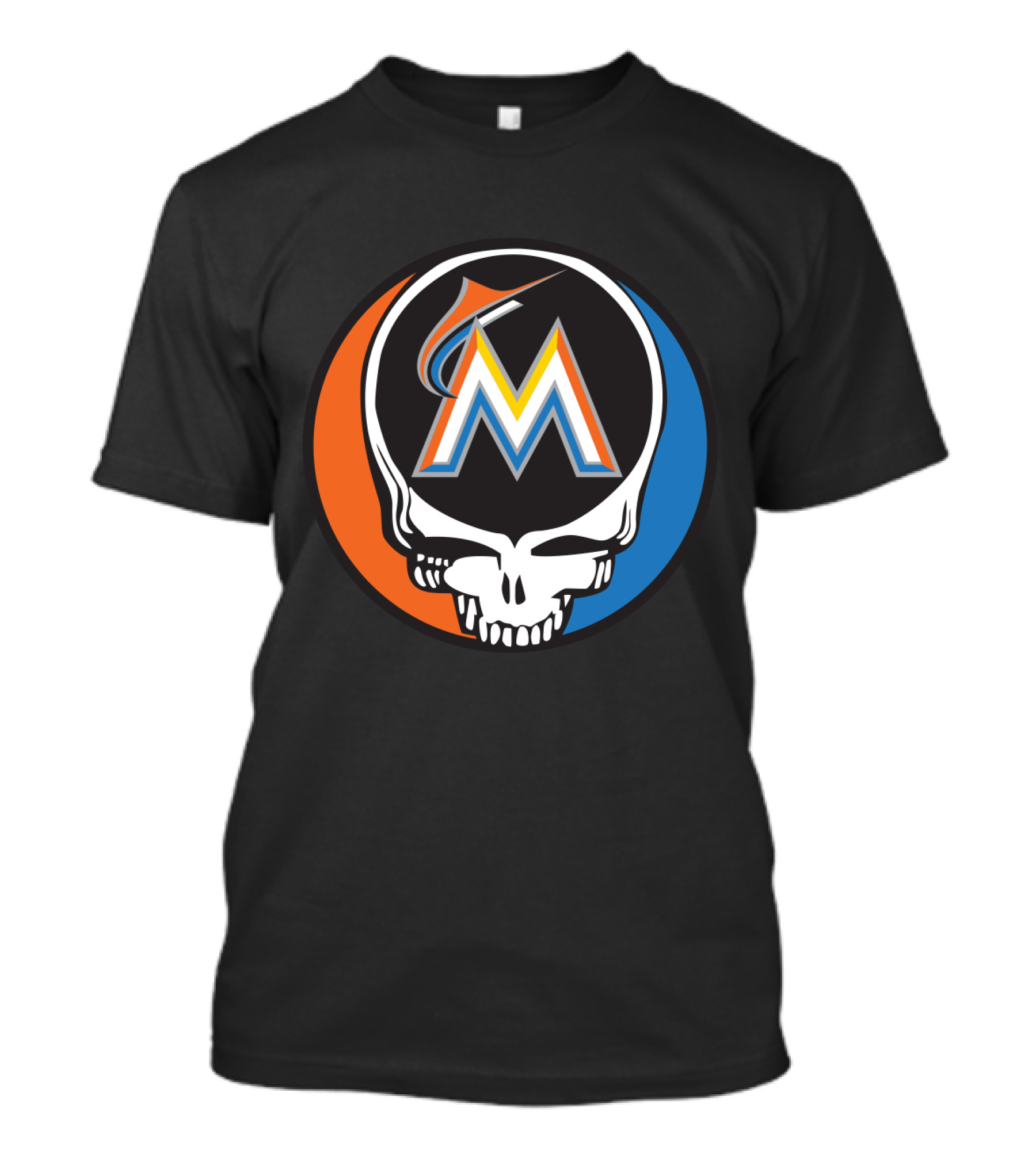 Grateful Dead Skull Miami Marlins Logo Mashup For Fans T-Shirt