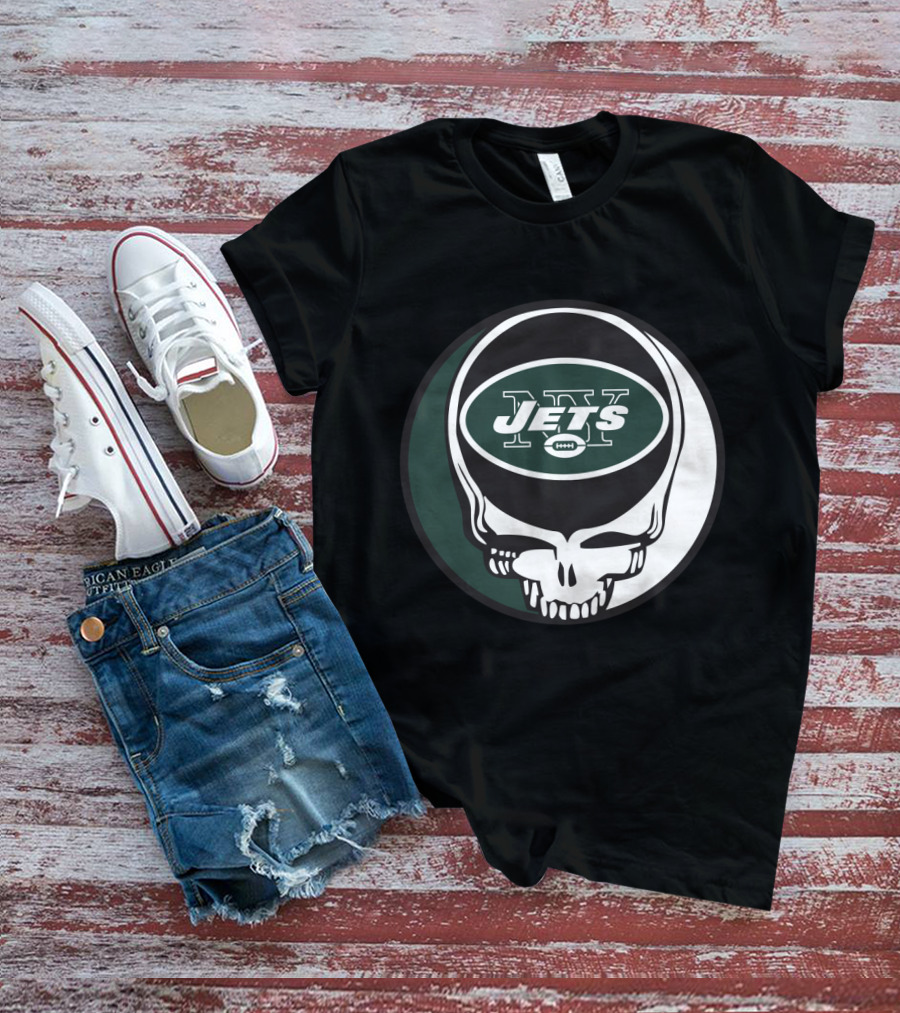 Grateful Dead Skull With New York Jets T-Shirt