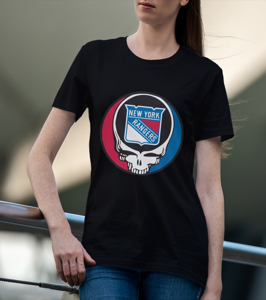 New York Rangers Grateful Dead Steal Your Face Skull Logo Fan T-Shirt