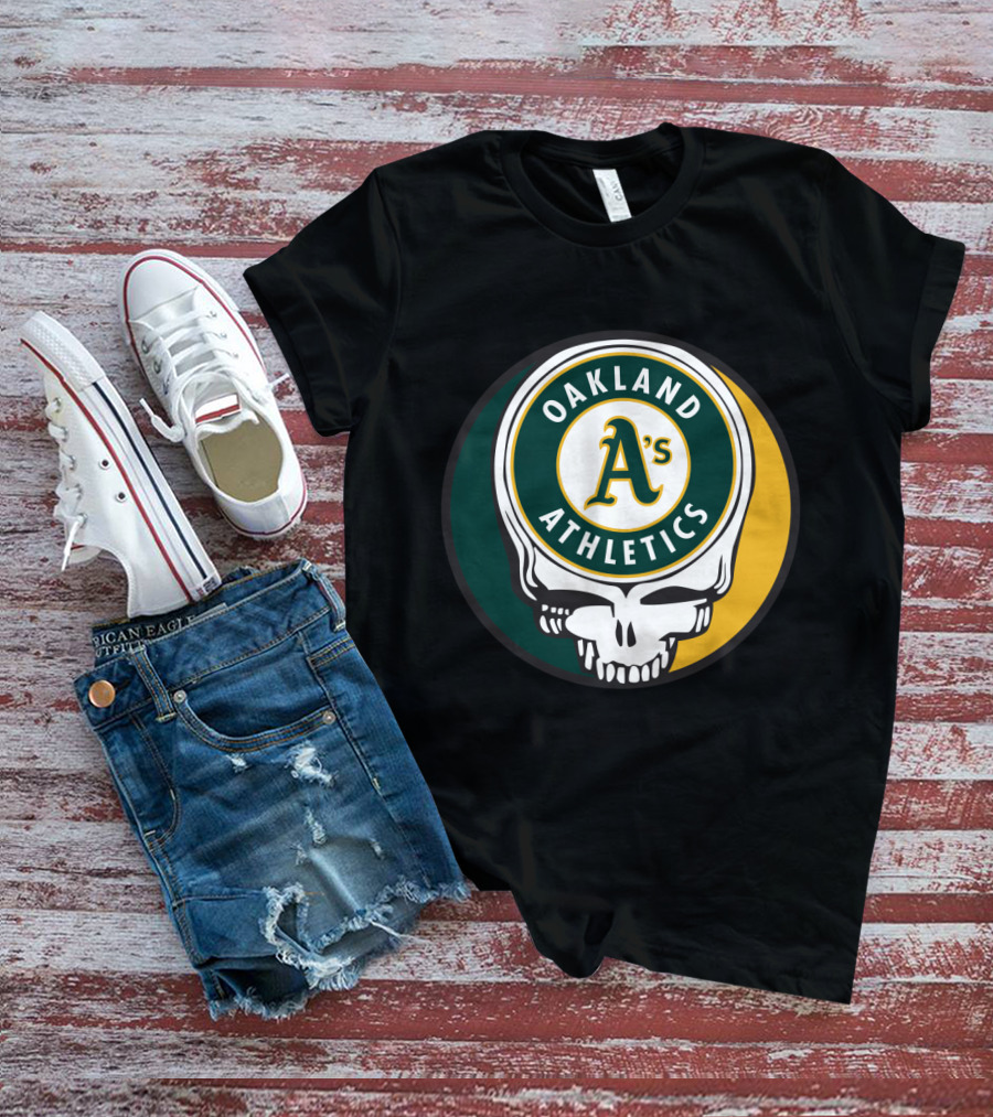 Oakland Athletics Skull Logo Grateful Dead Fan T-Shirt