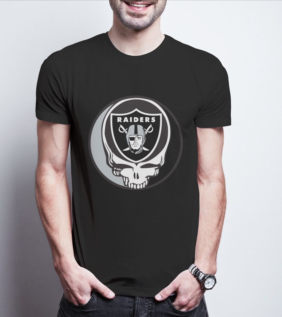 Grateful Dead Raiders Skull Logo For Oakland Raiders Fans T-Shirt