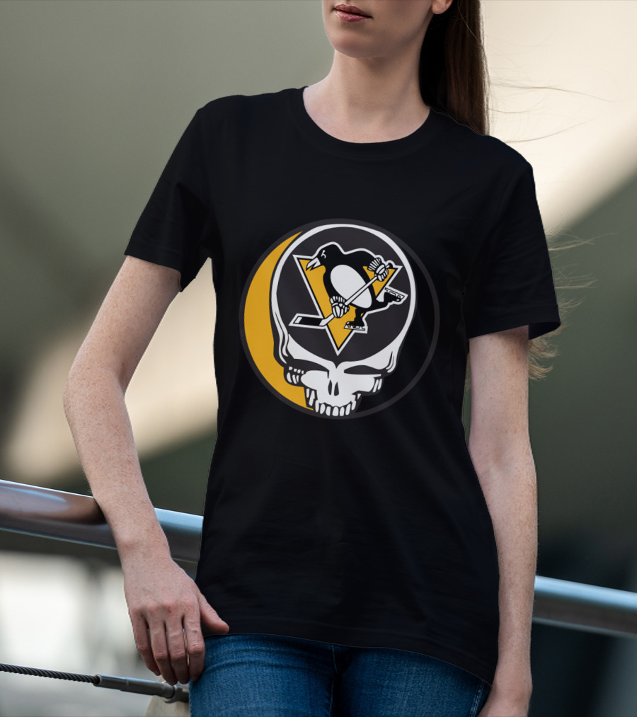 Pittsburgh Penguins And Grateful Dead Logo Mashup For Fans T-Shirt