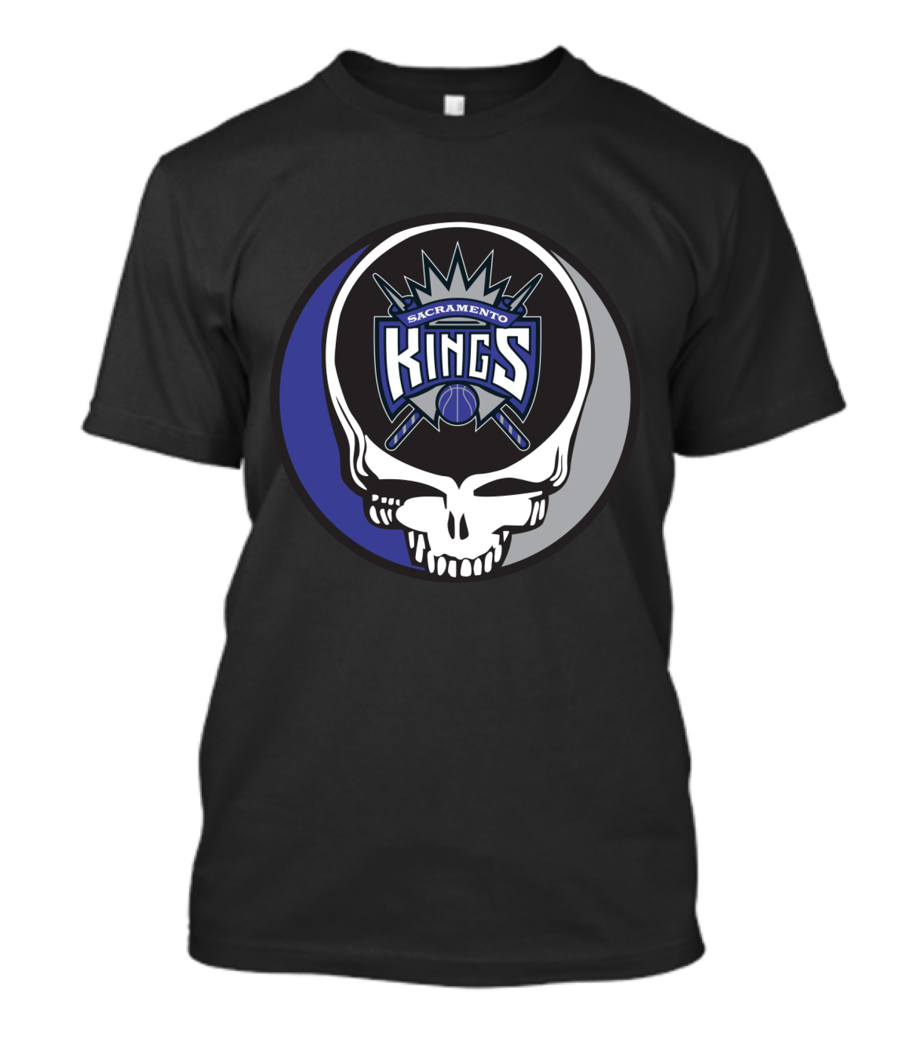 Grateful Dead Sacramento Kings Skull Logo Fusion T-Shirt