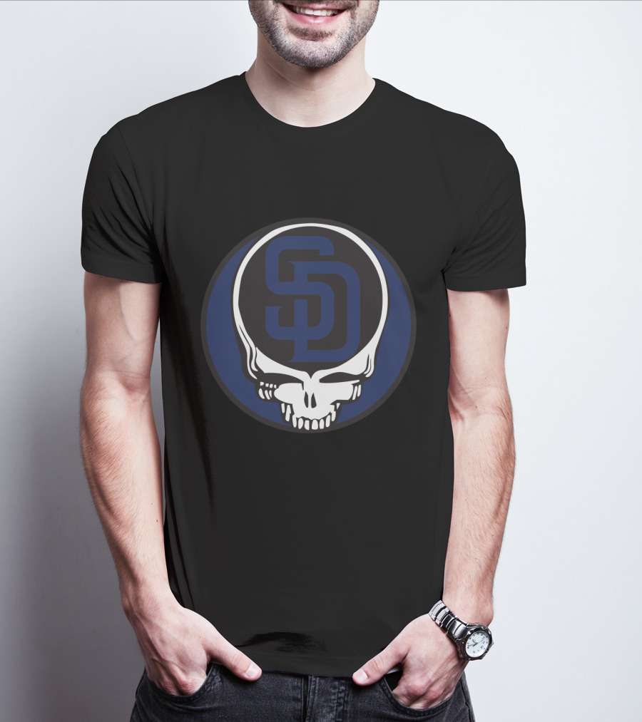 Grateful Dead San Diego Padres Fans Skull Logo Fusion T-Shirt