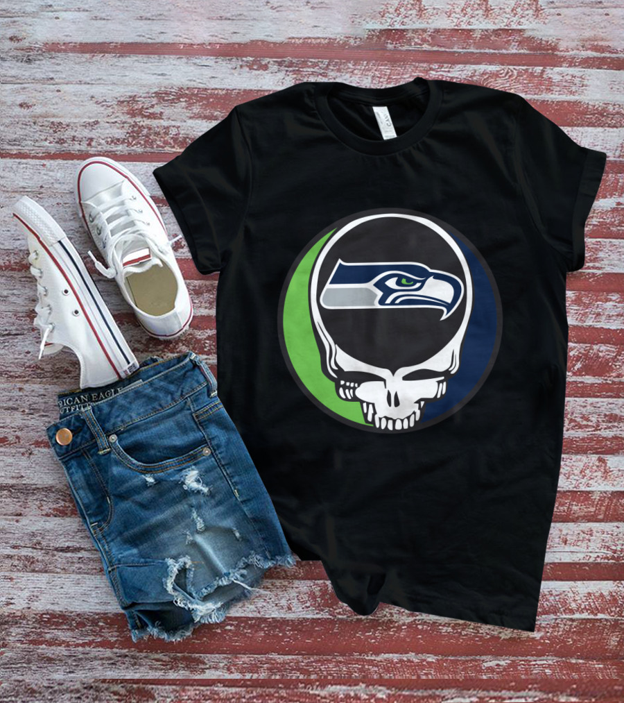 Grateful Dead Seattle Seahawks Skull T-Shirt