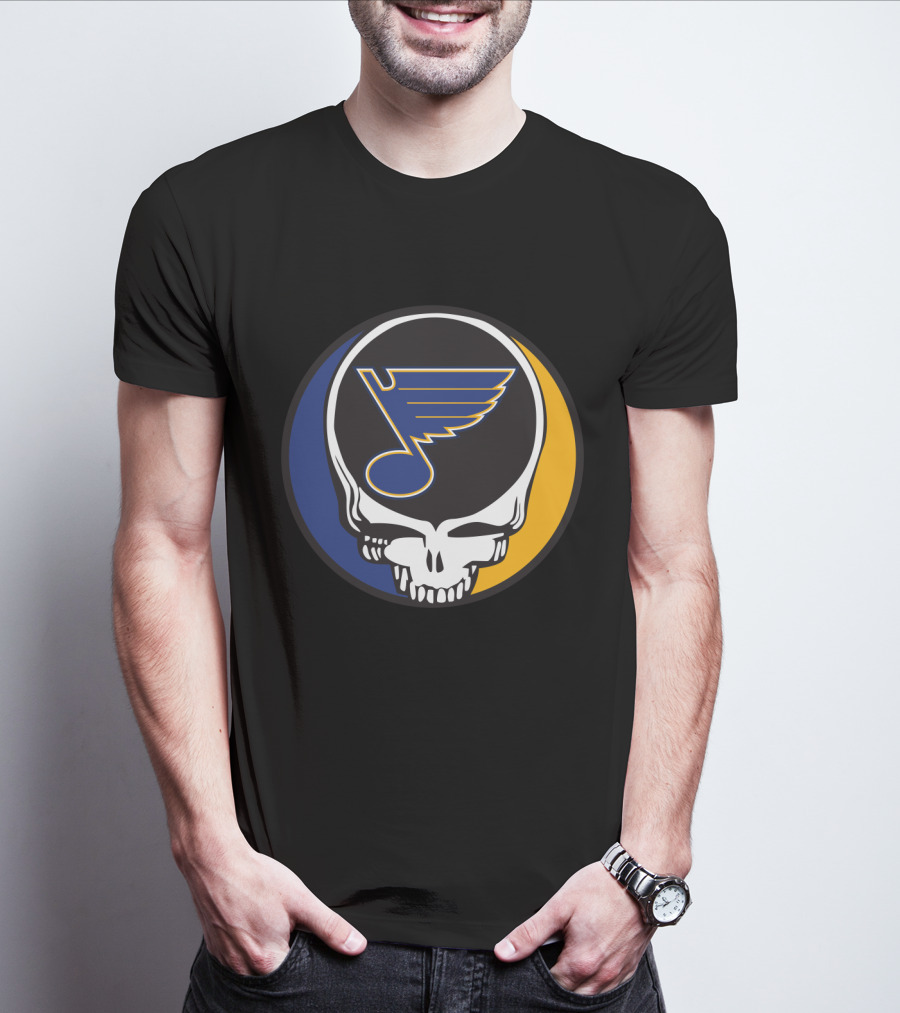 Grateful Dead St. Louis Blues Skull Logo Fusion T-Shirt
