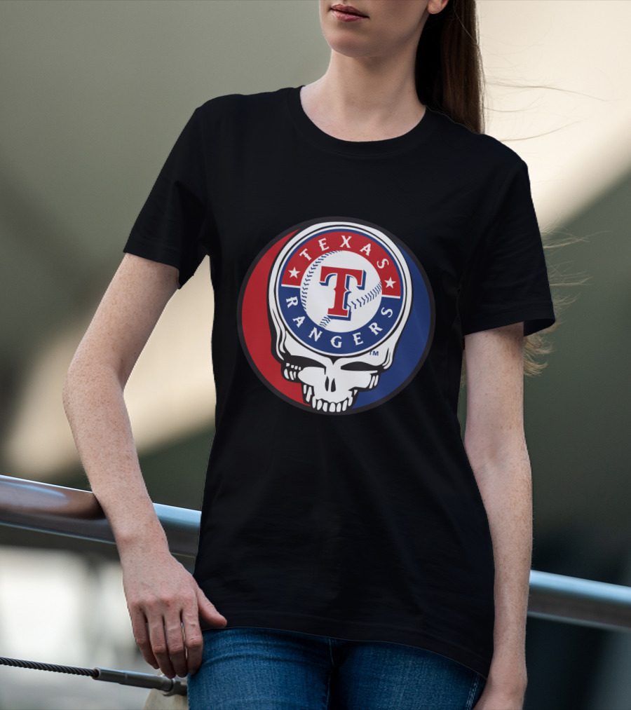 Texas Rangers Baseball Skull Grateful Dead-Inspired T-Shirt