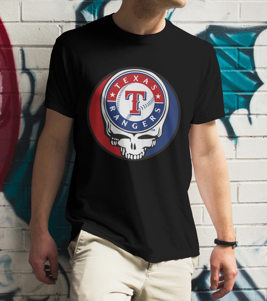 Texas Rangers Baseball Skull Grateful Dead-Inspired T-Shirt