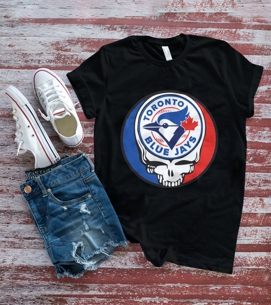 Toronto Blue Jays Grateful Dead Fan Logo Fusion T-Shirt