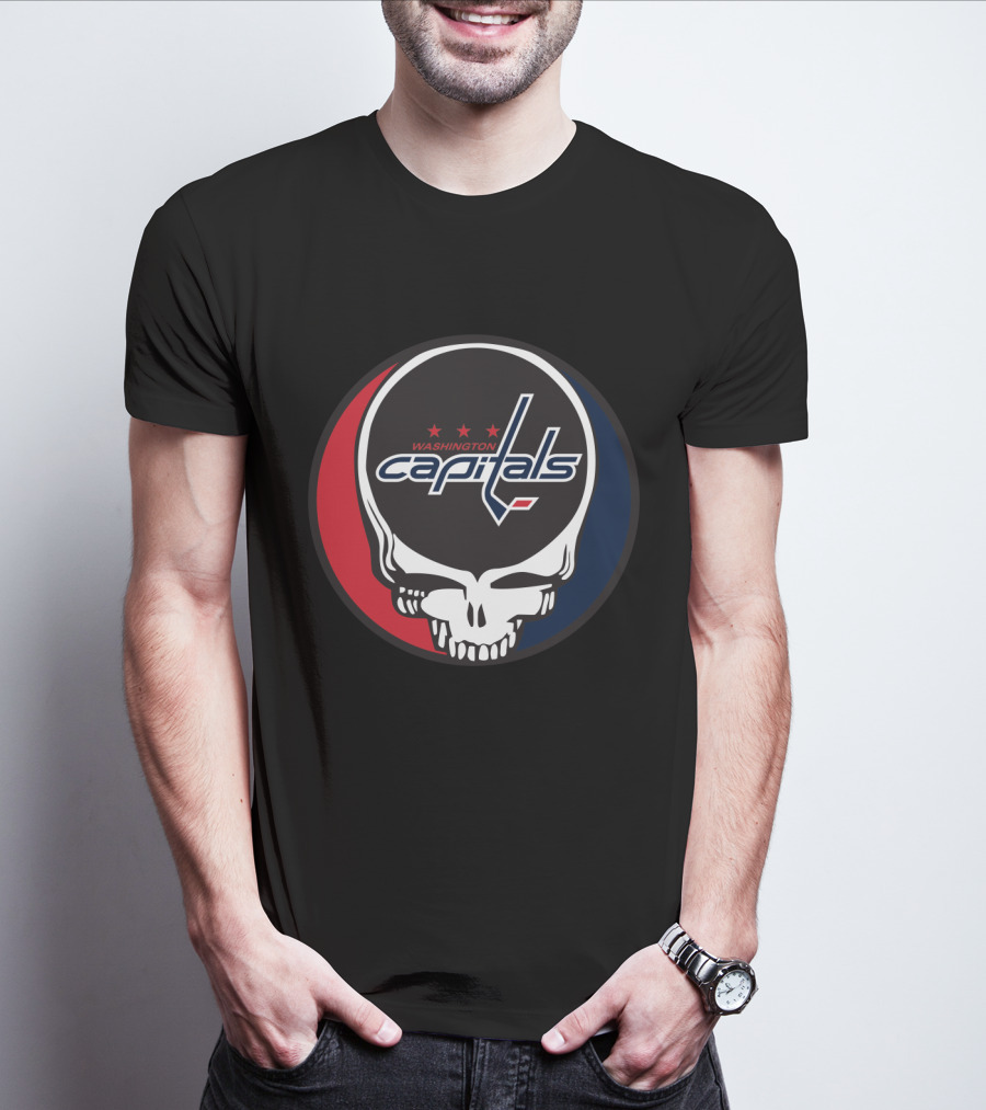 Washington Capitals Steal Your Face Hockey Skull T-Shirt