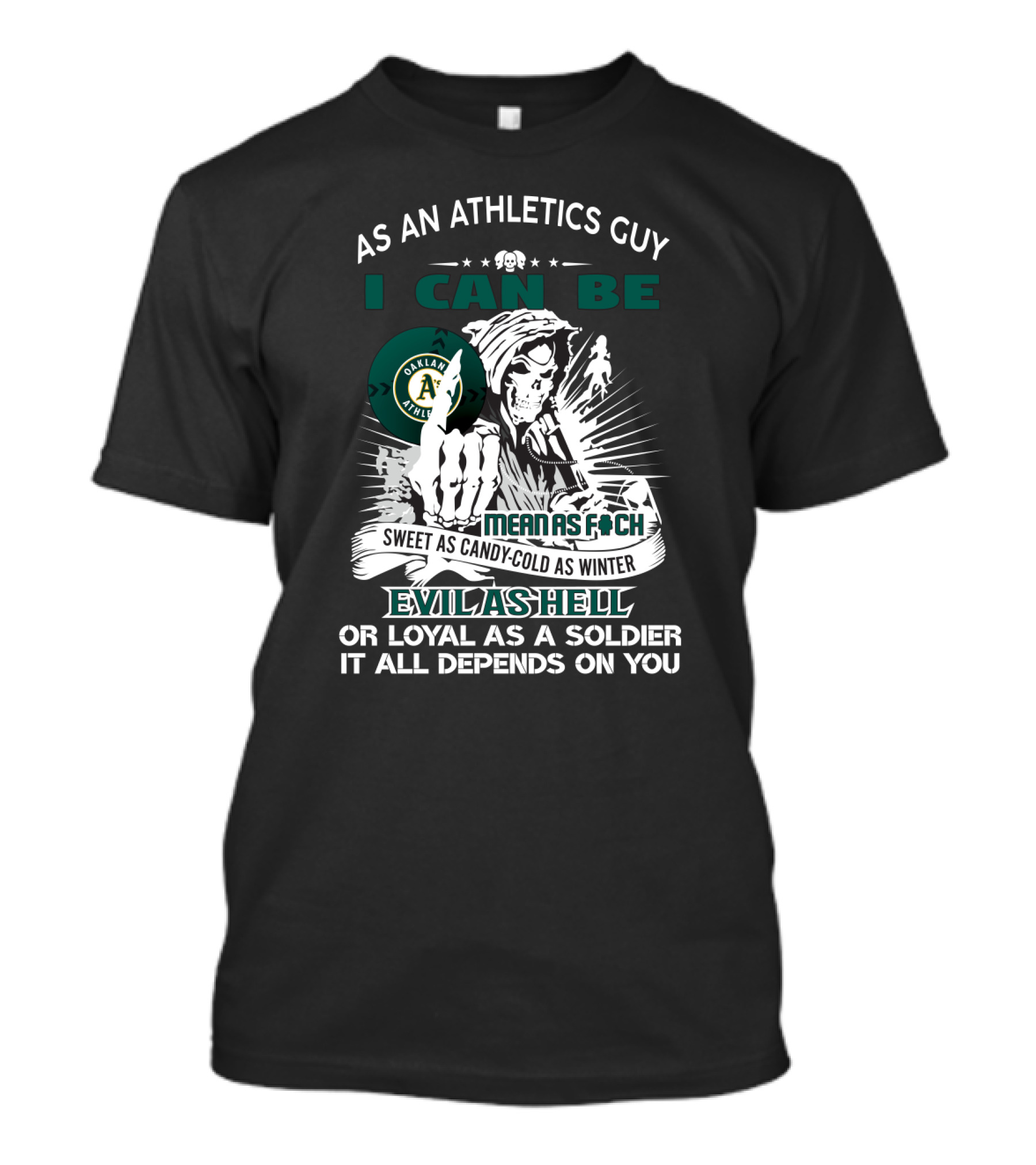 Oakland Athletics Fan Apparel With Grim Reaper And Loyalty T-Shirt