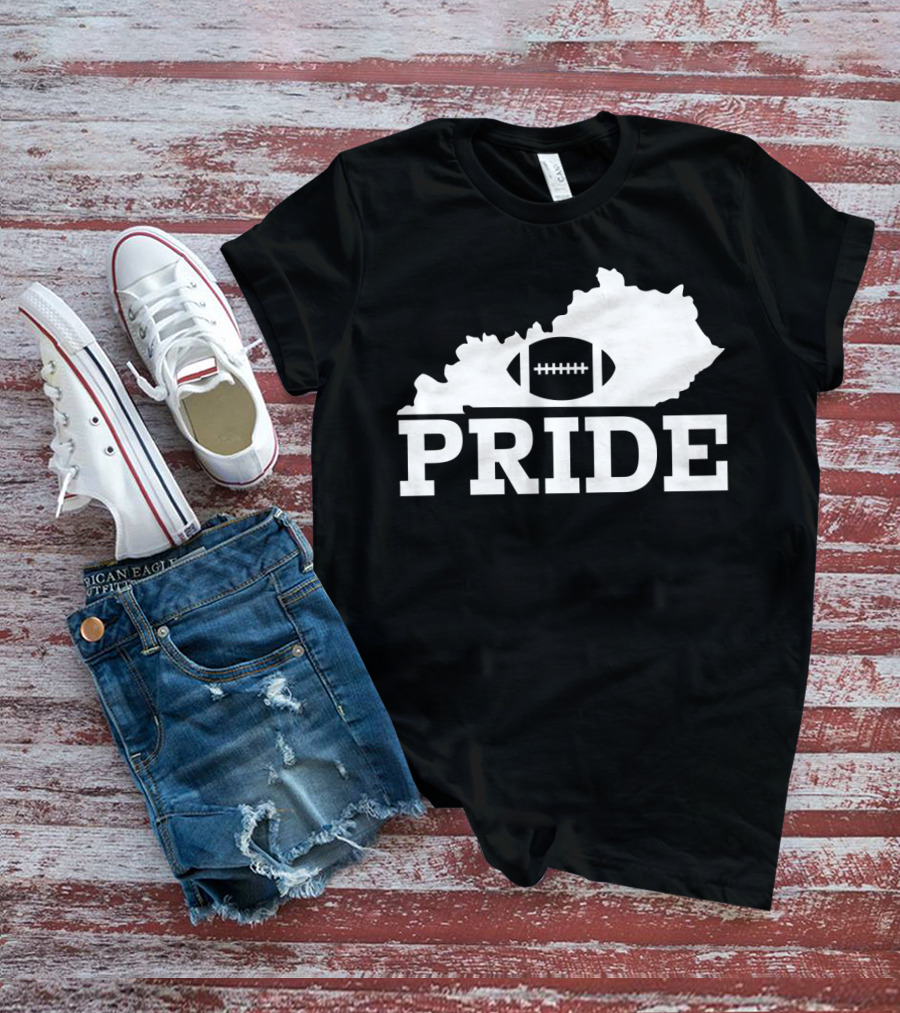 Kentucky State Outline Football Pride T-Shirt
