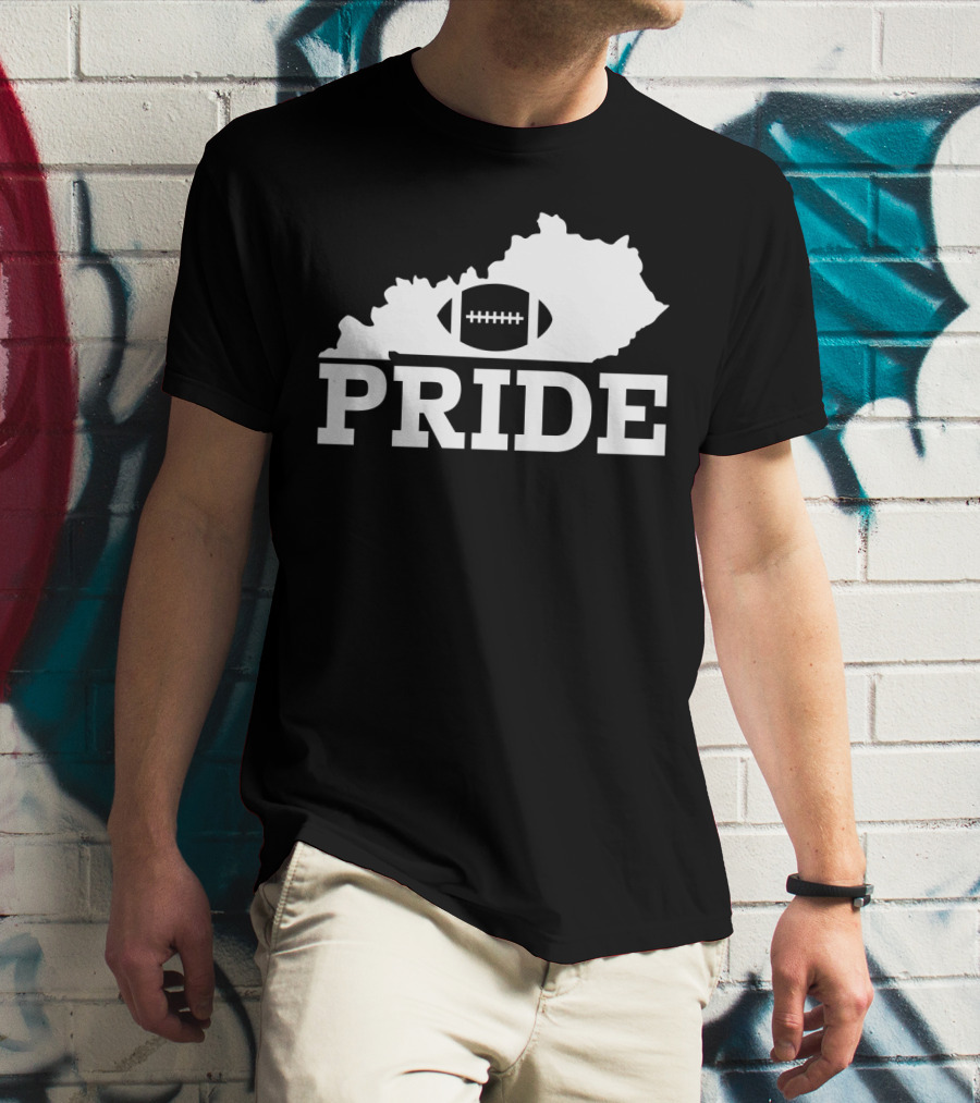 Kentucky State Outline Football Pride T-Shirt
