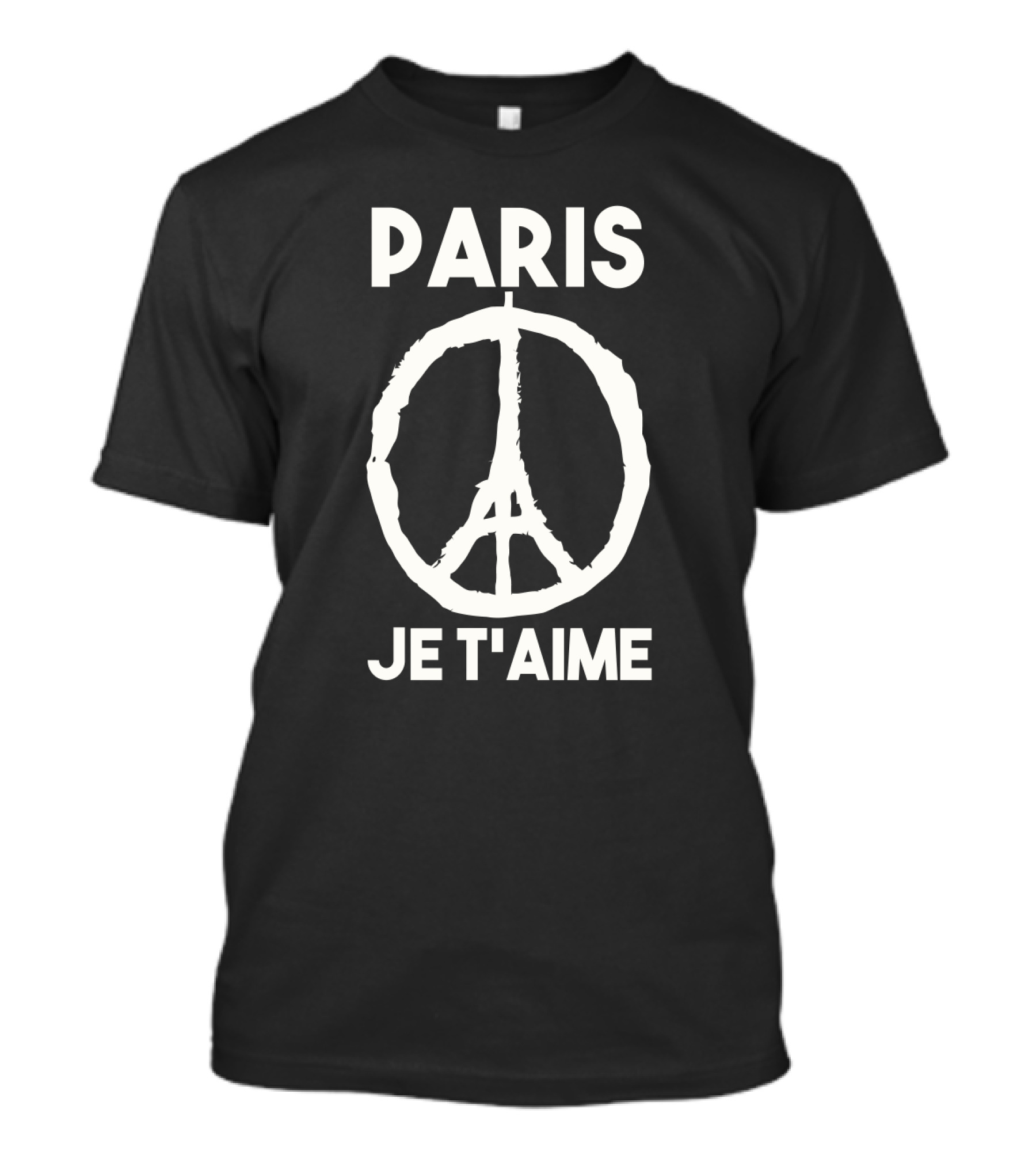 Paris Je T'aime Peace Symbol Eiffel Tower Integration T-Shirt