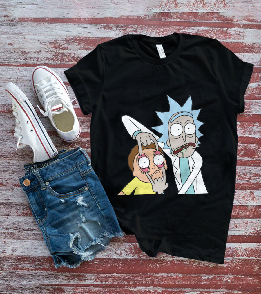 Rick And Morty Screaming Eye-Popping Gesture T-Shirt
