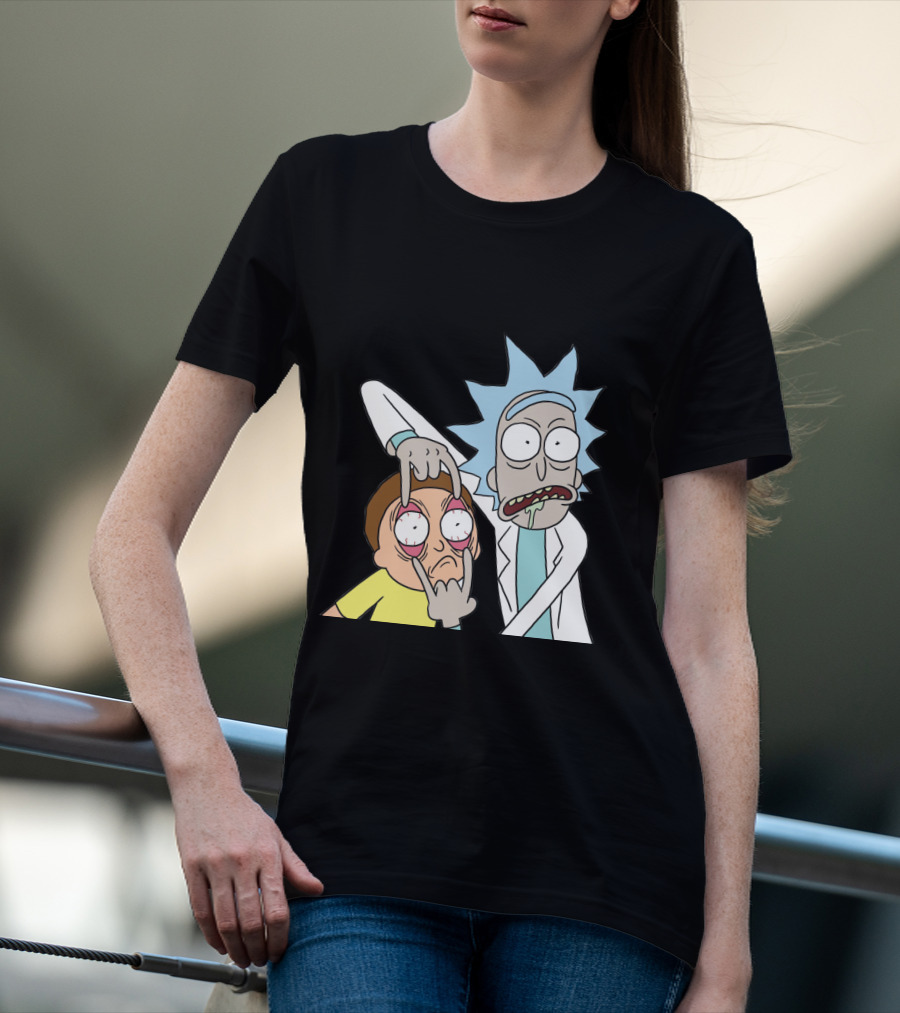 Rick And Morty Screaming Eye-Popping Gesture T-Shirt