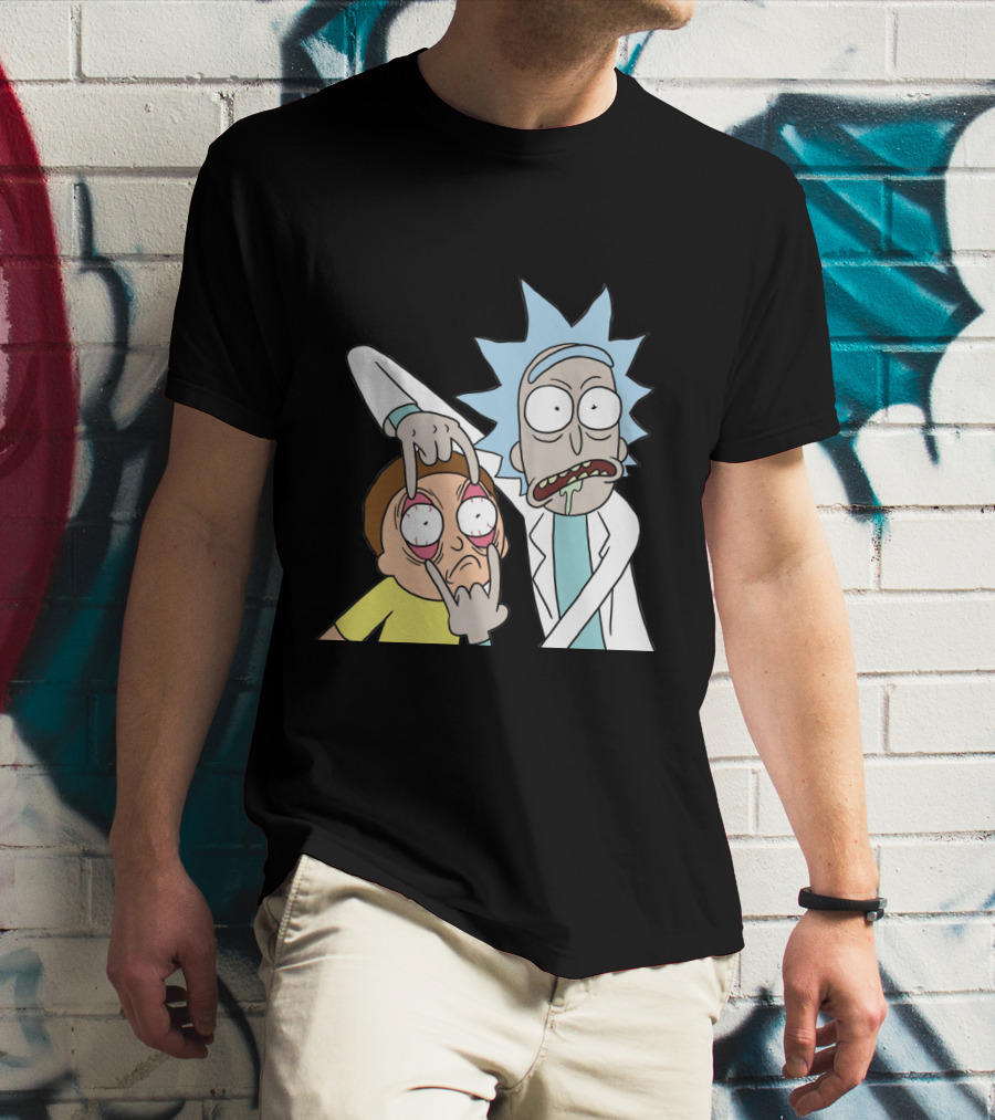 Rick And Morty Screaming Eye-Popping Gesture T-Shirt