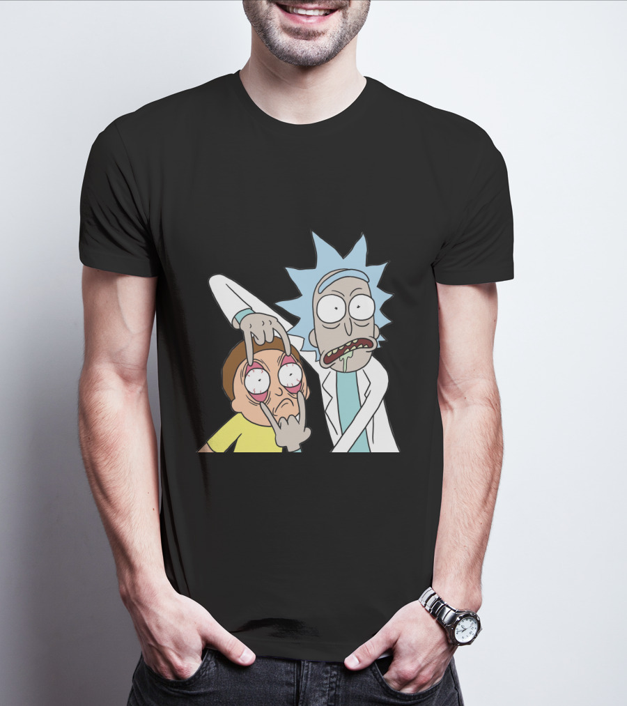 Rick And Morty Screaming Eye-Popping Gesture T-Shirt