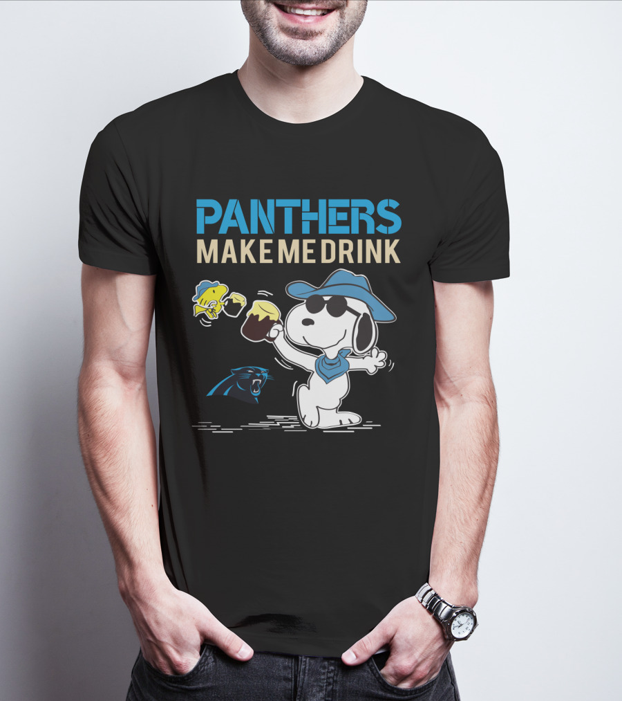 Panthers Make Me Drink Snoopy Carolina Panthers Fans T-Shirt