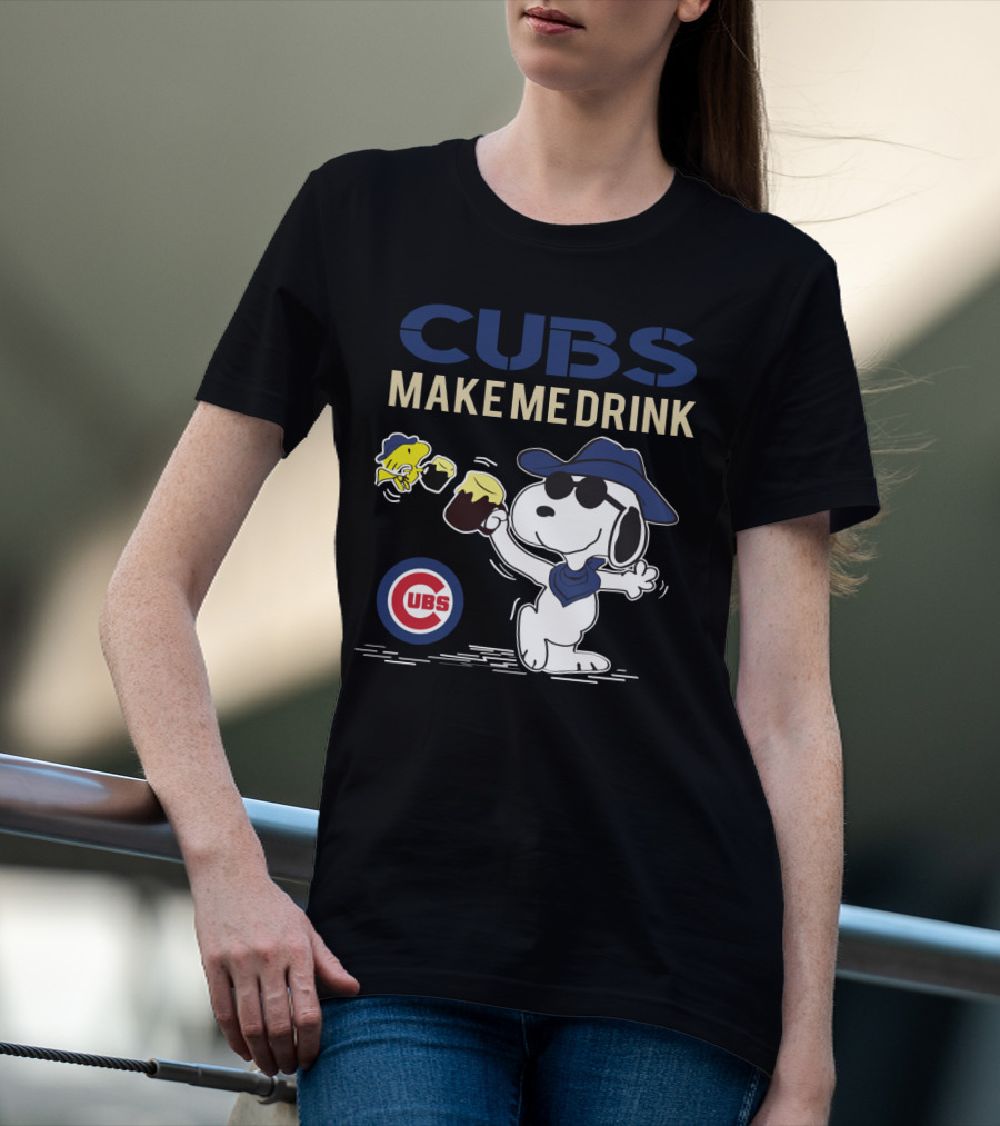 Cubs Make Me Drink Snoopy Chicago Cubs T-Shirt