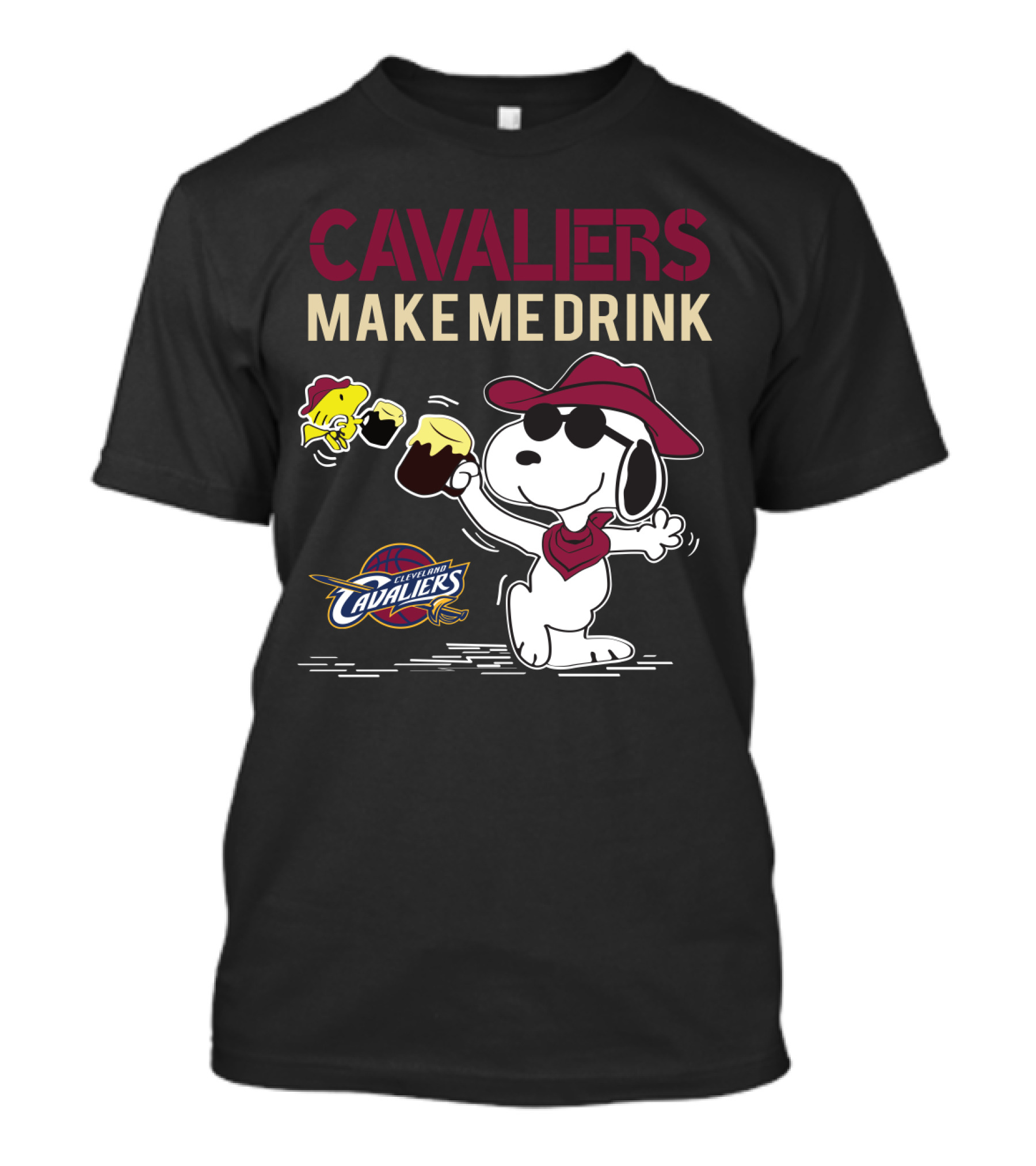 Cavaliers Make Me Drink Cleveland Cavaliers Snoopy T-Shirt
