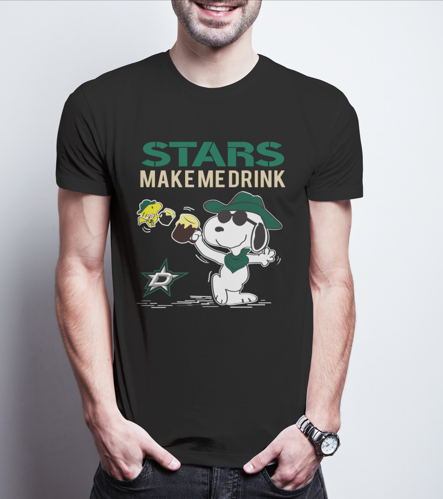 Dallas Stars Make Me Drink Snoopy Hockey Fan T-Shirt