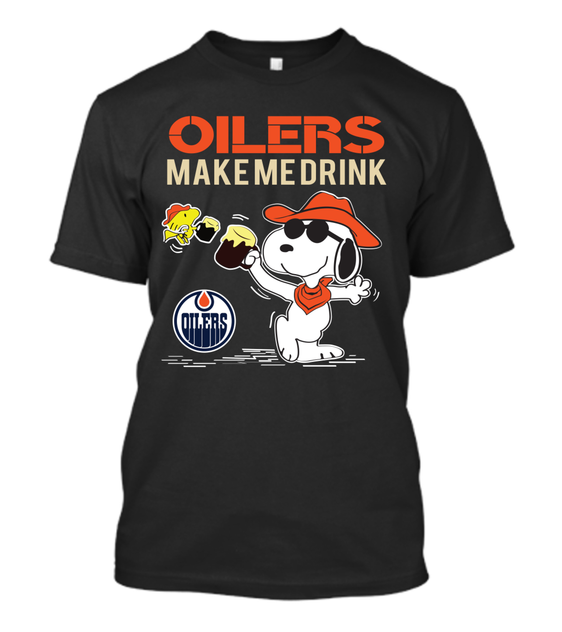 Oilers Make Me Drink Snoopy Edmonton Fans T-Shirt