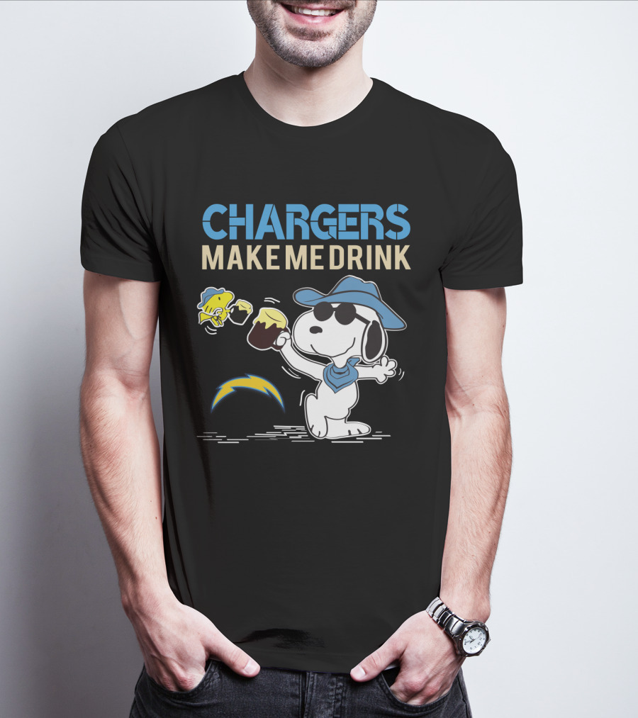 Snoopy Chargers Make Me Drink Los Angeles Fans T-Shirt